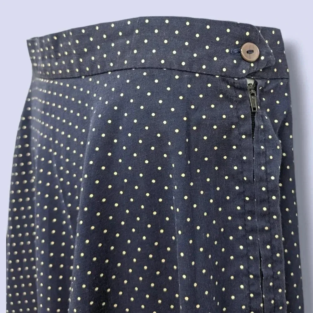 Vintage Navy Polka Dot Skirt - Picture 2 of 7